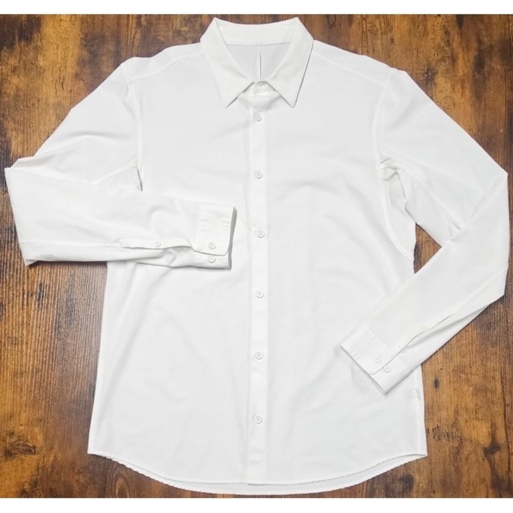 True Classic White Commuter Long Sleeve Button Up Shirt Men's Size Medium